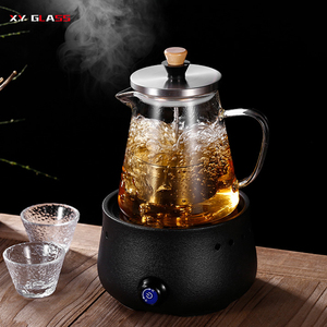 Premium High Quality Clear Borosilicate <strong>Glass</strong> Pull up <strong>Infuser</strong> <strong>Teapot</strong> - Product Image 3