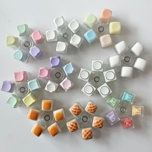 5 Keys Rotate Button Fingertip Bread Keycap Stress Relief Clicker Fidget Keychain Pendant Fun Press Light up Keyboard Keychain - Product Image 2