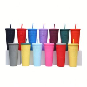 24oz Double Walled Pineapple Stud Tumblers Acrylic Color Changing <b>Drink</b> Cups With Lid and <b>Straw</b> - Product Image 3