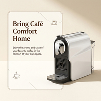 Machine à café à capsules 20 bars avec volumes d'espresso et de lungo réglables, réservoir amovible de 0,65 L pour la maison et le bureau
