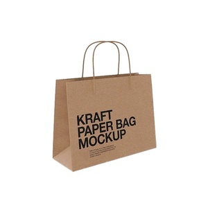 Sacs cadeaux en carton blanc imprimés sur mesure avec poignées en kraft pour la promotion de la marque d'entreprise, vente en gros - Product Image 1