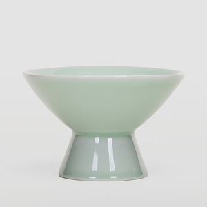 Assiette à fruits en céramique, céladon, ronde, sur pied, luxe, rétro, pour mariage, plat à collation - Product Image 2