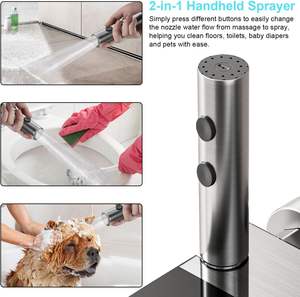 Luxe 12 pouces <span class=keywords><strong>grand</strong></span> système de douche à effet pluie Chrome ensemble de salle de bain hôtels Villas céramique souple double poignée 4 voies froid chaud Piano clé - Product Image 6