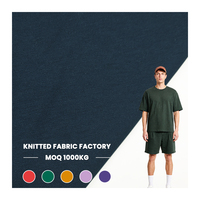 Tissus en coton 100% uni teint 20S, traités à l'ammoniaque liquide pour hommes, tissu jersey simple mercerisé à finition absorbante pour T-shirt