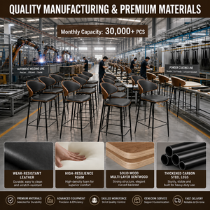 Tabourets <span class=keywords><strong>de</strong></span> bar modernes en métal, pivotants, hauteur comptoir, chaises hautes <span class=keywords><strong>de</strong></span> luxe avec dossier pour projets hôteliers - Product Image 5
