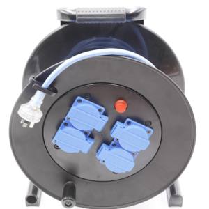 Enrouleur de Câble en acier Prise Cee Extérieur <span class=keywords><strong>H07rn</strong></span>-<span class=keywords><strong>F</strong></span> Caoutchouc Câble 3G1.5 à 3G2.5 25-50m RoHS - Product Image 1