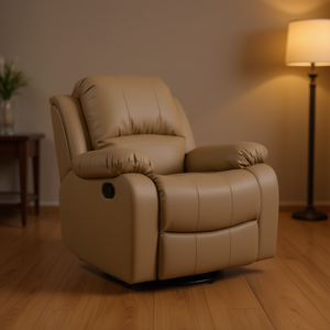 Poltrona Reclinabile Homeera in Pelle Kaki Girevole e Reclinabile Arredamento Contemporaneo per Soggiorno - Product Image 2