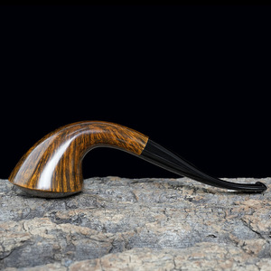 Muxiang Briar Wood Smoking Pipe Bent Type 3mm Filter Men's Style Tobacco Pipe - Product Image 3