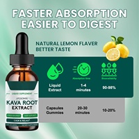 Extrait liquide de racine de Kava Kava biologique à marque privée pour le sommeil, la détente et le soulagement du stress – Gouttes liquides liposomales de Kava