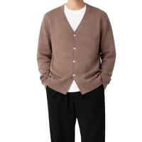 Esale Maßgefertigte Klassische Warme Kaschmir-Strickjacke V-Ausschnitt Knopfleiste Kaschmir-Pullover für Herren