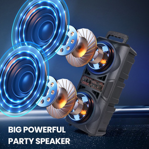 Đôi 6.5 ''loa siêu trầm Đảng bass nặng FM Đài phát thanh không dây Microphone RGB đèn xách tay DJ karaoke tháp Loa boomboxes - Product Image 3