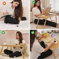Combohome Réglable Multifonctionnel Pliable Ordinateur Portable Bureau Bambou Ordinateur Portable support Plateau Portable Table Support pour Netbook