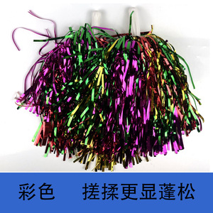 Pompons de cheerleading métalliques à feuille d'aluminium, très demandés, pour la promotion du spirit d'équipe sportive, accessoires de cheering portatifs pour fêtes dansantes, prix d'usine - Product Image 4