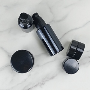 Bouteille en verre UV noir violet foncé à large ouverture avec couvercle à vis, disponible en 5ml, 10ml, 15g, 30g, 50g, 60g, 100g, 120g, 200g, 250g, 500g - Product Image 2