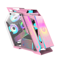 Gabinete de PC Personalizado para Juegos, Torre Media, ATX, RGB, Panel LED, Vidrio Templado, Material Plástico, MicroATX, Logotipo OEM, 300