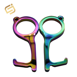 Sublimación de dedo stylus latón no tocar <span class=keywords><strong>la</strong></span> puerta libre abridor llavero limpio <span class=keywords><strong>llave</strong></span> inteligente - Product Image 3