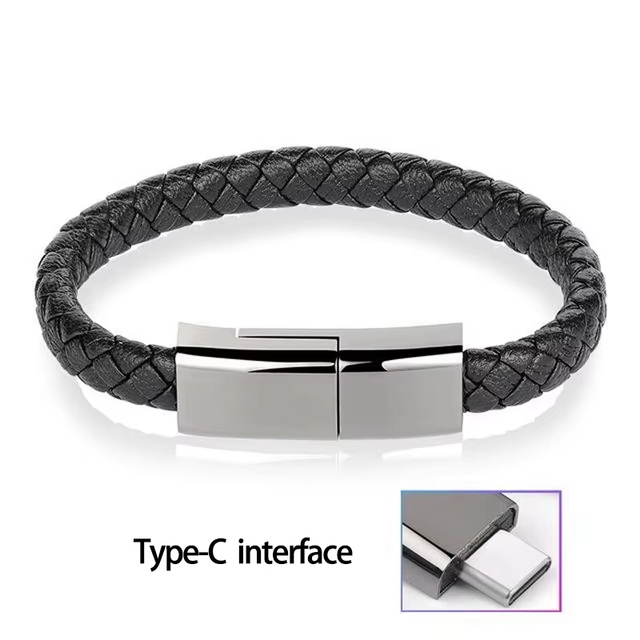 2025 Portable Fast Charging USB Type C Charger Cord Bracelet Stylish USB Cable for Smart Mobile Phone Data Transfer