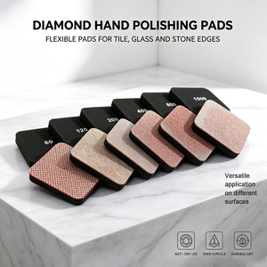 Tampon de polissage manuel diamanté de 2,5 pouces avec mousse, adapté au ponçage et au polissage des surfaces courbes - Product Image 1
