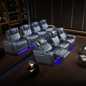 Sofá <span class=keywords><strong>de</strong></span> Cine en Casa <span class=keywords><strong>de</strong></span> Alta Gama, Personalizado, Moderno, con Armazón <span class=keywords><strong>de</strong></span> Madera y Cuero, Relleno <span class=keywords><strong>de</strong></span> Espuma Viscoelástica, con Reposacabezas, para Sala <span class=keywords><strong>de</strong></span> Estar - Product Image 3