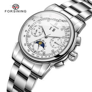 Reloj Automático <span class=keywords><strong>de</strong></span> Buena Calidad, Reloj Mecánico con Fase Lunar, Correa <span class=keywords><strong>de</strong></span> Cuero Genuino, Reloj <span class=keywords><strong>de</strong></span> Lujo con Fecha para <span class=keywords><strong>Mujer</strong></span>, <span class=keywords><strong>Relojes</strong></span> Elegantes y Costosos para <span class=keywords><strong>Mujer</strong></span> - Product Image 1