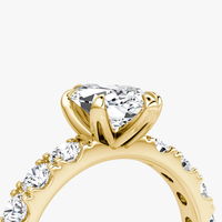 Bague de fiançailles solitaire en or massif 14K/18K avec diamant de laboratoire 1CT taille marquise six griffes pavé, certifiée IGI CVD/HPHT, personnalisable