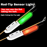 Clip lumineux pour la pointe de canne à pêche de nuit, indicateur de morsure LED sensible avec clochettes