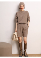 Ensemble short pull tricoté en cachemire pour femme Pull tricoté Short tricoté pour femme
