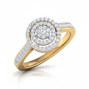 Anillo DE BODA clásico de oro multitono de 14 quilates para mujer con ajuste de punta de racimo de diamantes de corte brillante redondo real de 0,75 TCW - Product Image 2