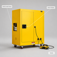 Boîtier de distribution d'alimentation portable IP44, armoire à prises en acier, sur roulettes, 400x500x250mm, OEM pour chantier de construction