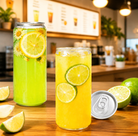 Boîte en plastique PET transparente de qualité alimentaire et écologique avec couvercles à anneau d'ouverture facile pour l'emballage de thé au lait, de soda et de jus