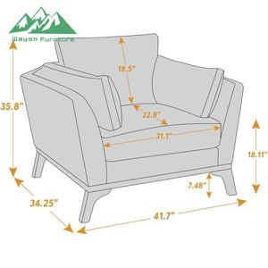 Set Sofa Kain Nordic Simple 1+2+3 Dudukan, Sandaran Tangan Kayu Solid dengan Bantal Empuk yang Nyaman - Product Image 2
