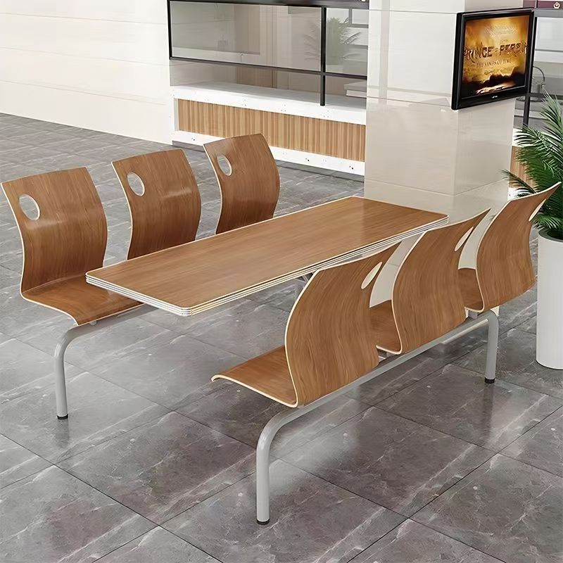 Teak color [1 table and 6 chairs] with white frame