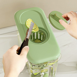 Distributore filtrante acqua 4L freddo bollitore succo di acqua brocca bevanda filtro contenitore per frigorifero con cremagliera metallica - Product Image 3