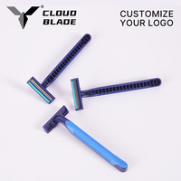 Rasoir de sécurité manuel jetable CLOUD pour hommes avec lames en acier inoxydable, triple lame, couleur et emballage personnalisés