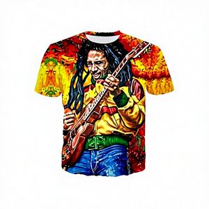 Camisetas de Verano para Hombre, Estilo Rock, Bob Marley, Estampado 3D, Cuello Redondo, Manga Corta, Casual, Urbana, Hip-hop, Corte Regular, 180 Gramos - Product Image 4