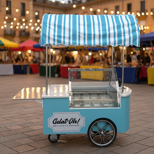 Carrello Elettrico Commerciale Mobile per Gelati - Portatile, Resistente alla Ruggine, in Acciaio Inossidabile per Negozi di Alimentari - Product Image 2