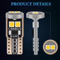 2/10 Stück Superhelle T10 W5W LED-Glühbirne Canbus Fehlerfrei 12V 3030-6SMD 6500K Weiß Auto-Innenbeleuchtung für Kofferraum, Handschuhfach und Türen