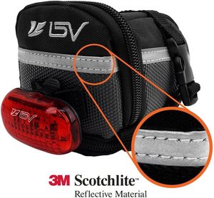 Sac de vélo à sangle spacieux avec matériau réfléchissant Séparateur de selle séparé <span class=keywords><strong>Cintre</strong></span> de lumière Salle de sécurité maximale pour les petits objets - Product Image 5