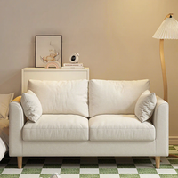 Petit canapé en flanelle capitonné, style nordique minimaliste moderne, une place, pour appartement, idéal pour la location
