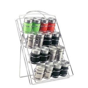 Verticale Ontwerp Metalen Kruidenrek Hold 20 Glas Kruidenpotjes-Roestvrij Staaldraad Spice Kruiden Rek Voor Aanrecht Of kast - Product Image 3