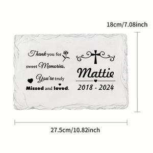 <span class=keywords><strong>Plaque</strong></span> commémorative personnalisée pour animaux de compagnie en <span class=keywords><strong>ardoise</strong></span> gravée avec une citation de douces souvenirs, <span class=keywords><strong>plaque</strong></span> avec motif de croix pour le jardin, cadeau de sympathie pour la perte d'un animal de compagnie - Product Image 6