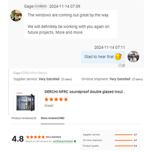 Fenêtres à battants en aluminium à rupture de pont thermique, à double et triple vitrage, résistantes aux ouragans, isolées thermiquement, DERCHI NFRC CA Gov Title 24 - Product Image 6