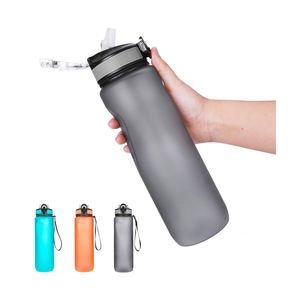 Botella de agua deportiva de estilo portátil, personalizada por sublimación, con revestimiento de goma, 400ml, 600ml - Product Image 6