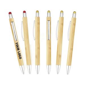 Bolígrafo Ecológico de Bambú Reciclable con Pantalla Táctil y Logotipo - Product Image 1