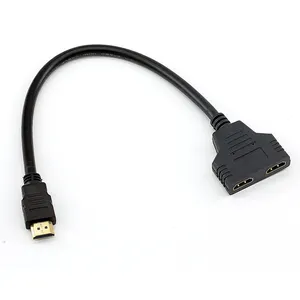 High Quality 1 In 2 Out HDMI Splitter Cable Cord 1 Male To Dual 2 Female HDMI Video Splitter Adapter Cable 1x2 For TV