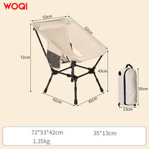 เก้าอี้ชายหาดพับได้ Woqi สีมิลค์กี้ ปรับความสูงได้ สำหรับกิจกรรมกลางแจ้ง ตั้งแคมป์ ตกปลา ท่องเที่ยว พักผ่อน - Product Image 5