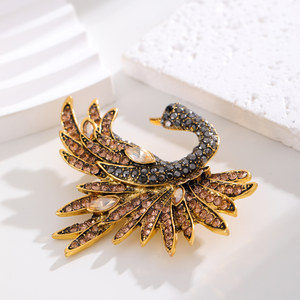 Water Diamant Dier Vogel Broche Retro Kolibrie Borst Bloem Borst Bloem Niche Vogel Feest Diner Broche - Product Image 4