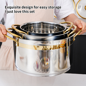 Bộ nồi inox 6 món, tương thích với nồi súp có nắp và các dụng cụ nấu ăn khác - Product Image 5