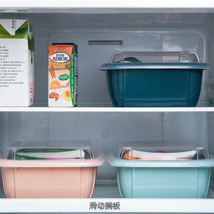 Double Layer <b>Plastic</b> Drain <b>Basket</b> With Lid Sealed For Fruit Vegetable Storage Kitchen Use - Product Image 4