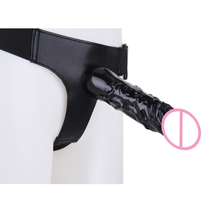 Weicher Silikon-<span class=keywords><strong>Dildo</strong></span> mit Verstellbarer Leder-Tragehose, Intimes Spielzeug für Paare - Product Image 1
